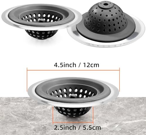Silicone Strainer for Kitchen Sink, 2 Pack, Stainless Steel Reinforced - Image 5