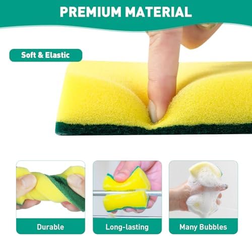 10-Pack Heavy Duty Scrub Sponges, Non-Scratch Kitchen Sponge - Image 7