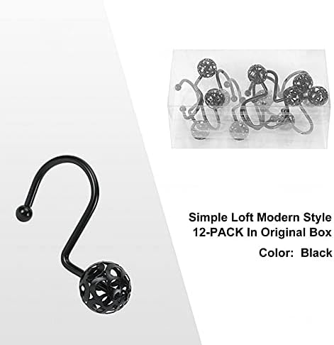 Gracelife 12Pcs Hollow Ball Shower Curtain Hooks Luxury Quality Rustproof - Image 5