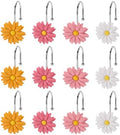 Flower Shower Curtain Hooks, 12 Pack Rustproof Stainless Steel Decorative by GNUEYART