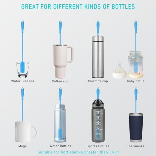 15.7" Silicone Bottle Brush, Water Bottle Cleaner Brush - Image 2