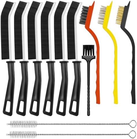 12PCS Crevice Cleaning Brush, Hard Bristle Grout Scrub Brushes by LCWYORH