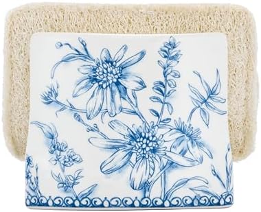 Bico Blue Garden Toile De Jouy Ceramic Kitchen Sponge Holder - Image 3
