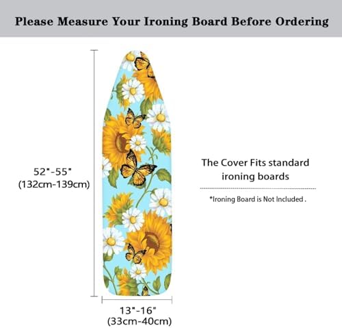 Flashideas Sunflower Butterfly Ironing Board Cover and Pad 15x54 Inch Standard - Image 6