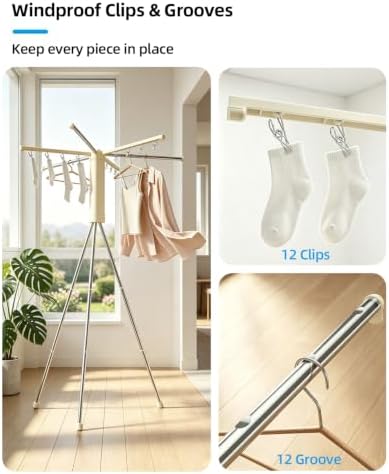 Foldable Tripod Clothes Drying Rack - Image 3