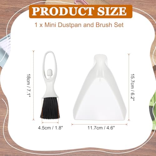 uxcell Mini Dustpan and Brush Set, Small Broom and Dustpan Set - Image 2