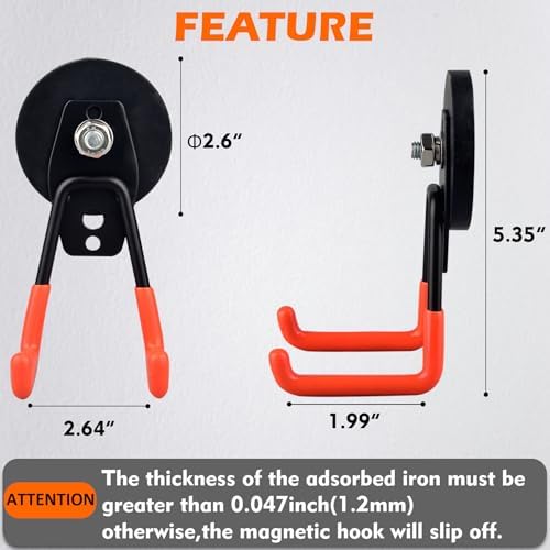 MUTUACTOR Magnetic Hooks Heavy Duty, Anti-Slip Powerful Magnet Storage Utility - Image 5