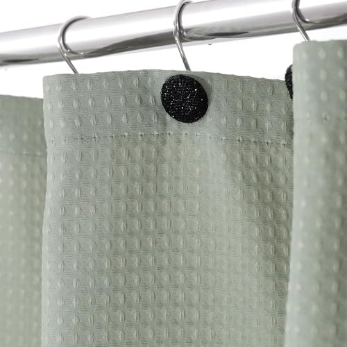 Black Bling Shower Curtain Hooks: Christmas Bathroom Curtain Rings - Image 5