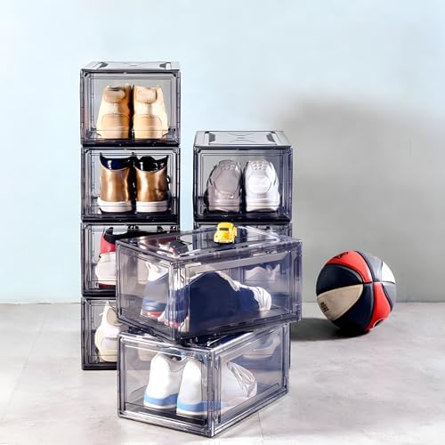12 Pack Acrylic Clear Shoe Boxes– Ultra Clear Plastic Stackable Sneaker Storage - Image 5