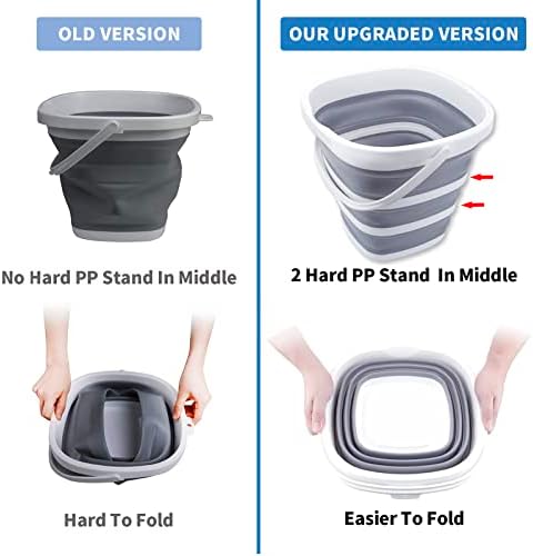 2 Pack Collapsible Buckets 10L 2.6 Gallon Cleaning Bucket Mop Bucket Folding - Image 3