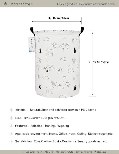 Round collapsible Large Deer Mountain Laundry Hamper - Image 2