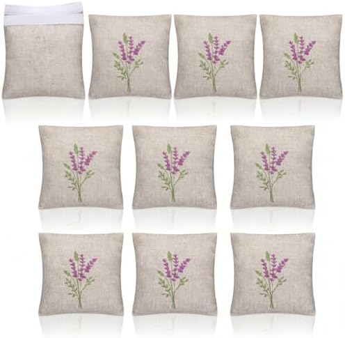 SATINIOR 10 Pack 6 x 6 Inch Embroidered Lavender Sachet Bags Sachet Empty Bags by SATINIOR