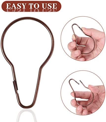 Queekay 60 Pcs Metal Shower Curtain Hooks Reusable Hanging Clips - Image 4