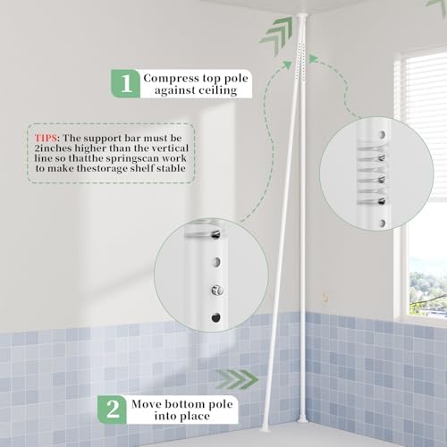 akinbas Tension Pole Shower Caddy Organizer - Image 5
