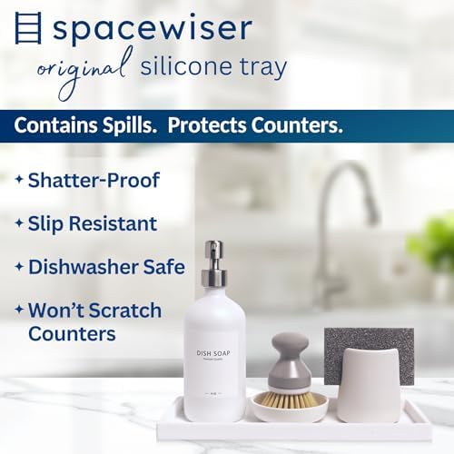 Spacewiser Silicone Countertop & Vanity Bathroom Tray – 2 PC 11.7" - Image 2