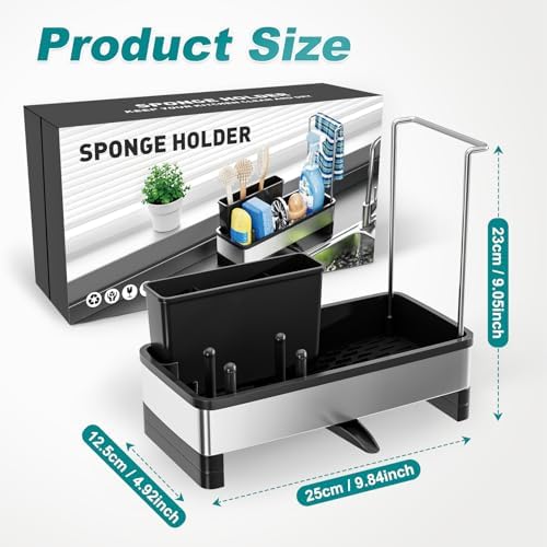 Ewaiira Stainless Steel Sink Caddy, Sponge Holder - Image 2