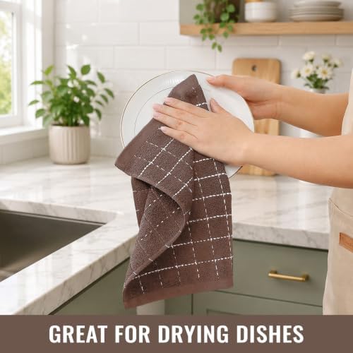 Kitinjoy 100% Cotton Terry Kitchen Dish Cloths, 12”x 12” - Image 5