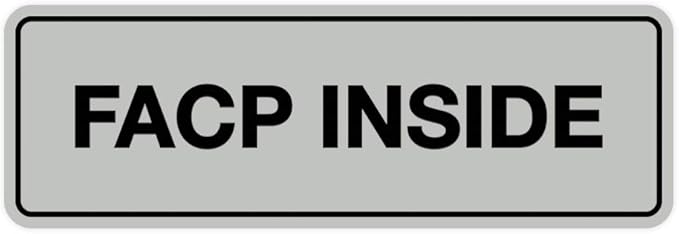 Signs ByLITA Standard FACP Inside Sign | Fire Safety Signage (Lt Gray) - Small 1 Pack