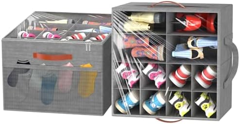Aokeyee 2 Pack Shoe Organizer for Closet, Stackable Shoe Storage Box by Aokeyee