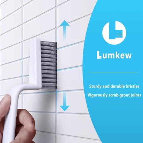 Lumkew Grout Cleaner Brush V Shape, Stiff Grout Cleaning Brushes - Image 5