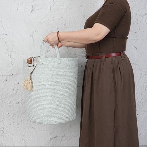 XUANGUO Cotton Rope Laundry Basket Hamper - Image 3