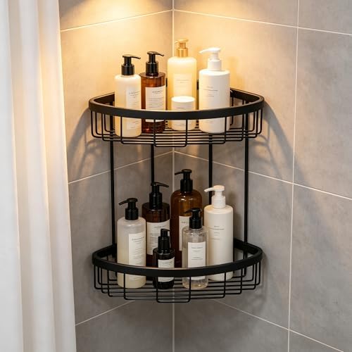 Corner Shower Caddy, 201 Stainless Steel Bathroom Shelf Organizer, Wall Mounted by Midodor