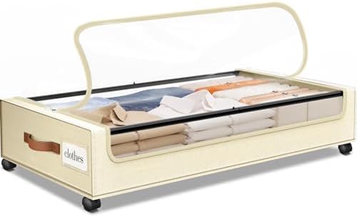 Under Bed Storage with Wheels 1Pack Storage Containers with Clear Window by SpaceHacks