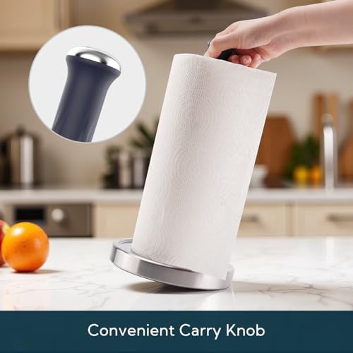 KITCHENDAO One-Handed Countertop Paper Towel Holder, Rotation Freestanding - Image 4
