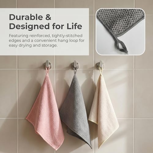 Microfiber Cleaning Cloths 6-Pack, Absorbent Textured Towels Large 12x16 In - Image 7
