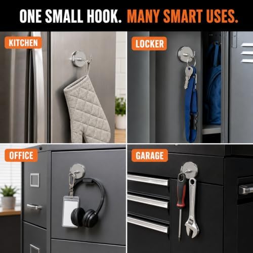 PRIMADA Extra Strong Magnetic Hooks – Heavy Duty Neodymium Magnet Hooks - Image 5