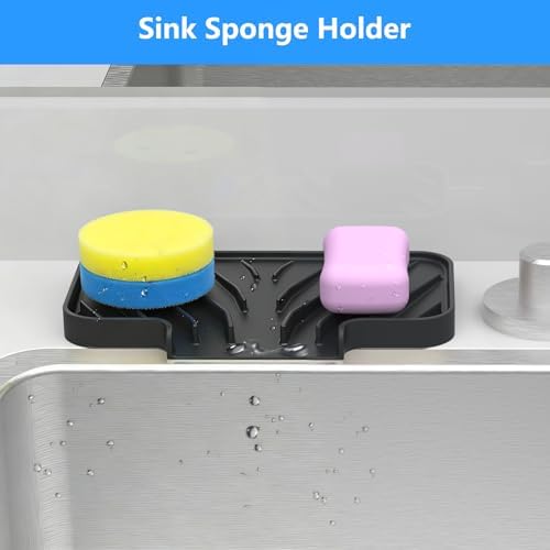 Sponge Holder for Kitchen Sink, Dish Sponge Holder Soap Tray - Image 2