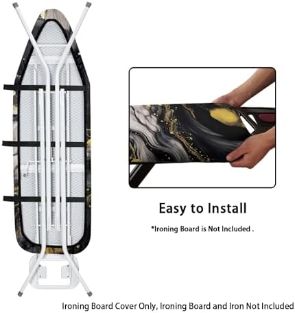 Marble Print Ironing Board Cover Protector Dirt-Resistant Iron Board Cover - Image 4
