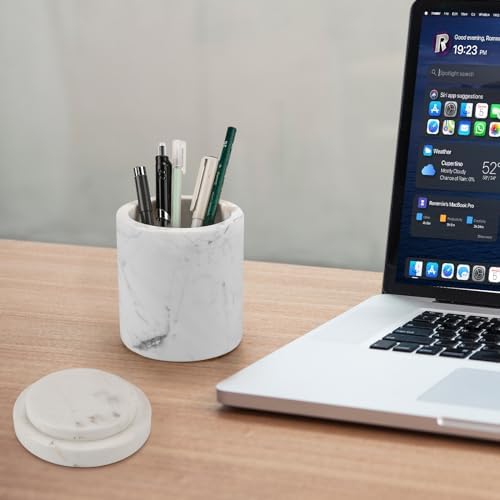 Natural Marble Canister, Cotton Qtip Holder - Image 5