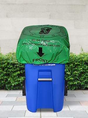 Trash Can Cover, Odor Eliminating Bag with Elastic Rubber Band, Eliminates Odor from Trash, Durable, Effective, Chemicals Free, 32 Gallon Size, 3 Covers