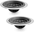 Silicone Strainer for Kitchen Sink, 2 Pack, Stainless Steel Reinforced by TEVLAUXO
