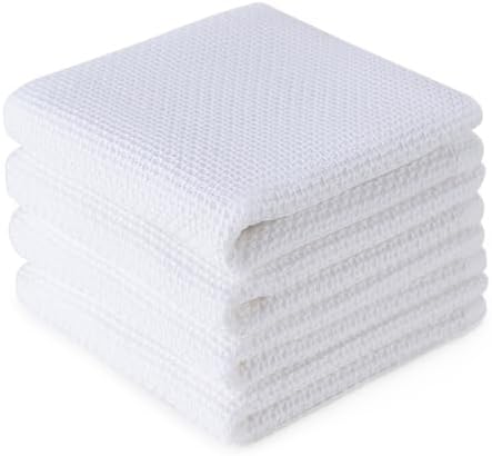 BOOMIBOO 4-Pack Dish Towels, 100% Cotton Waffle Weave, 13x28 in by BOOMIBOO