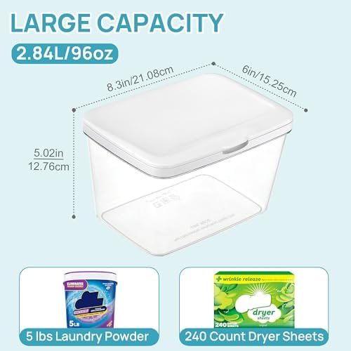 Vtopmart 5 Pack Laundry Pods & Detergent Container, Dryer Sheet Holder - Image 2