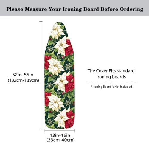 Christmas Floral 54 x 15 Ironing Board Cover Standard Full Size Elastic Edge - Image 5