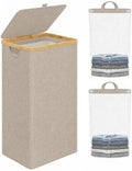 IEGrow Laundry Hamper with Lid, 110L Laundry Basket with 2 Mesh Bags by iEGrow