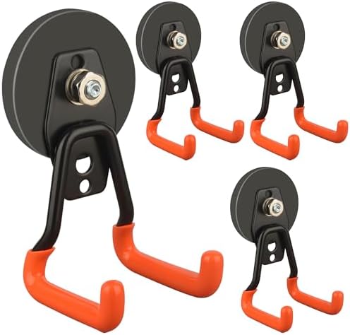 ULIBERMAGNET New Upgraded Heavy Duty Magnetic Garage Hooks, 4 Pack Strong Large by ULIBERMAGNET
