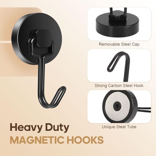 Neosmuk Magnetic Swing Hooks, 80lb Cruise Black Hooks, 6 Pack - Image 6
