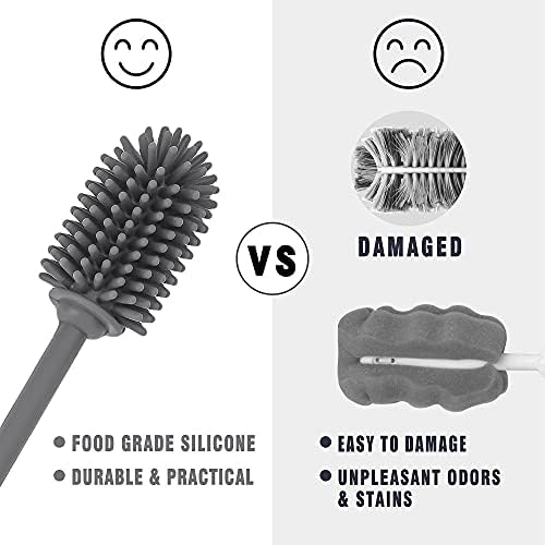 Silicone Bottle Brush with Long Handle, 12.5" Bottle Cleaning Brush - Image 6