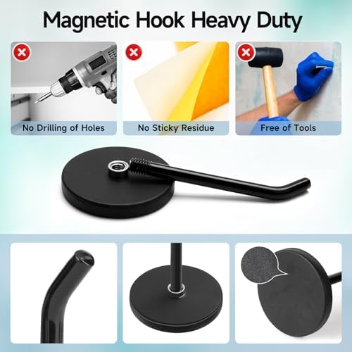 4pcs Magnetic Hooks, Anti-Slip 2.9 Inch Long Heavy Duty Magnet Hooks - Image 7