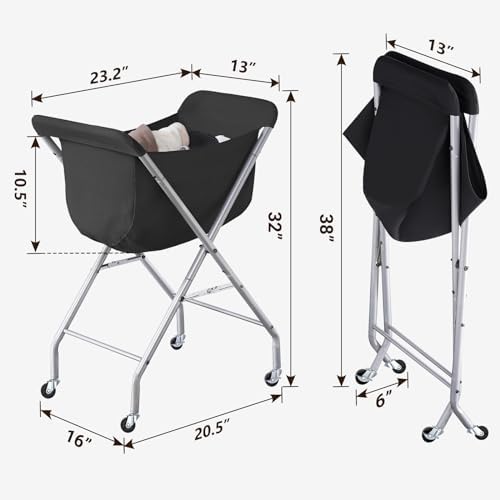 ELYKEN Laundry Basket with Wheels, Collapsible Laundry Hamper - Image 3