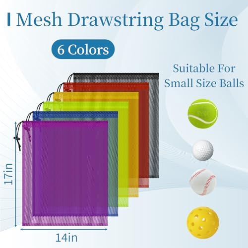 6 Pack Mesh Drawstring Bags - Image 2