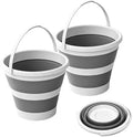 2 Pack Collapsible Bucket with Handle 5L, BPA Free Foldable Round Plastic Water by Unknown