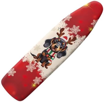 Christmas Theme Household Iron Board Covers Dachshund Snowflake Print Ironing by Wanzuoeng