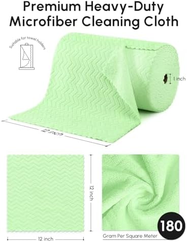 Microfiber Cleaning Cloths Roll 75 Pack 12x12 Inch Lint Free - Image 3