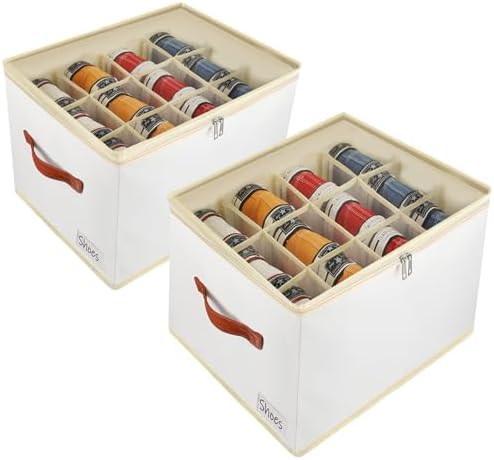 Patinao 2 Pack Flexible Dividers Shoe Storage Box Organizer Bins by Patinao