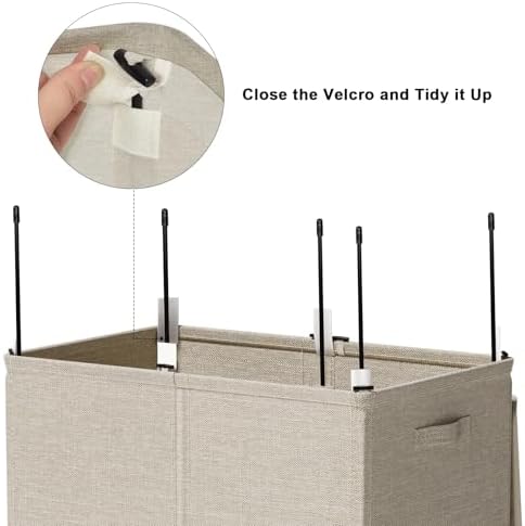 WOWLIVE 154L Double Laundry Hamper 2 Section - Image 7